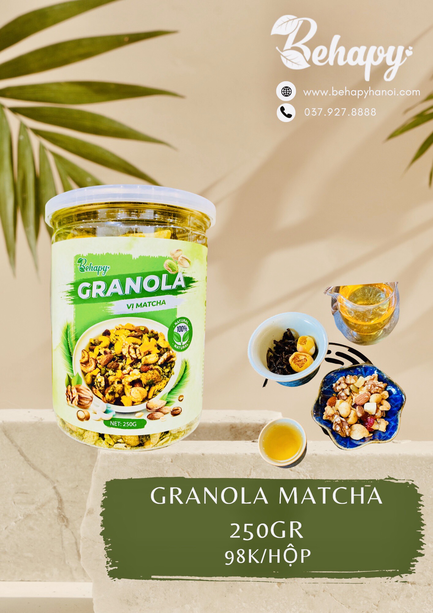 Granola Vị Matcha – Hũ 250gr