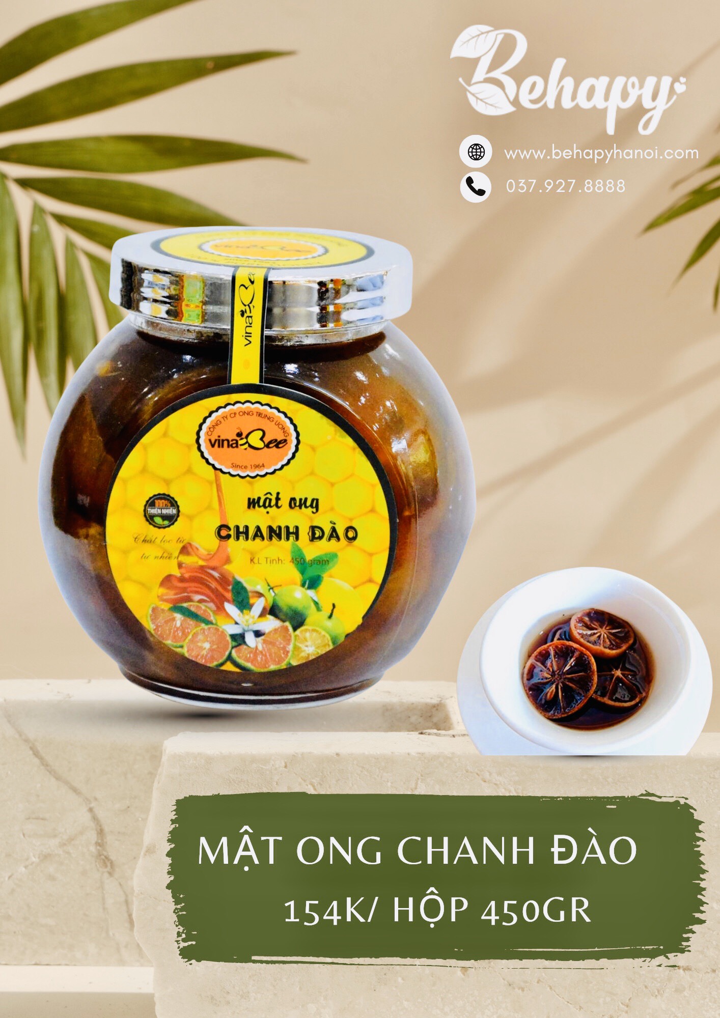 MẬT ONG CHANH ĐÀO 450GR