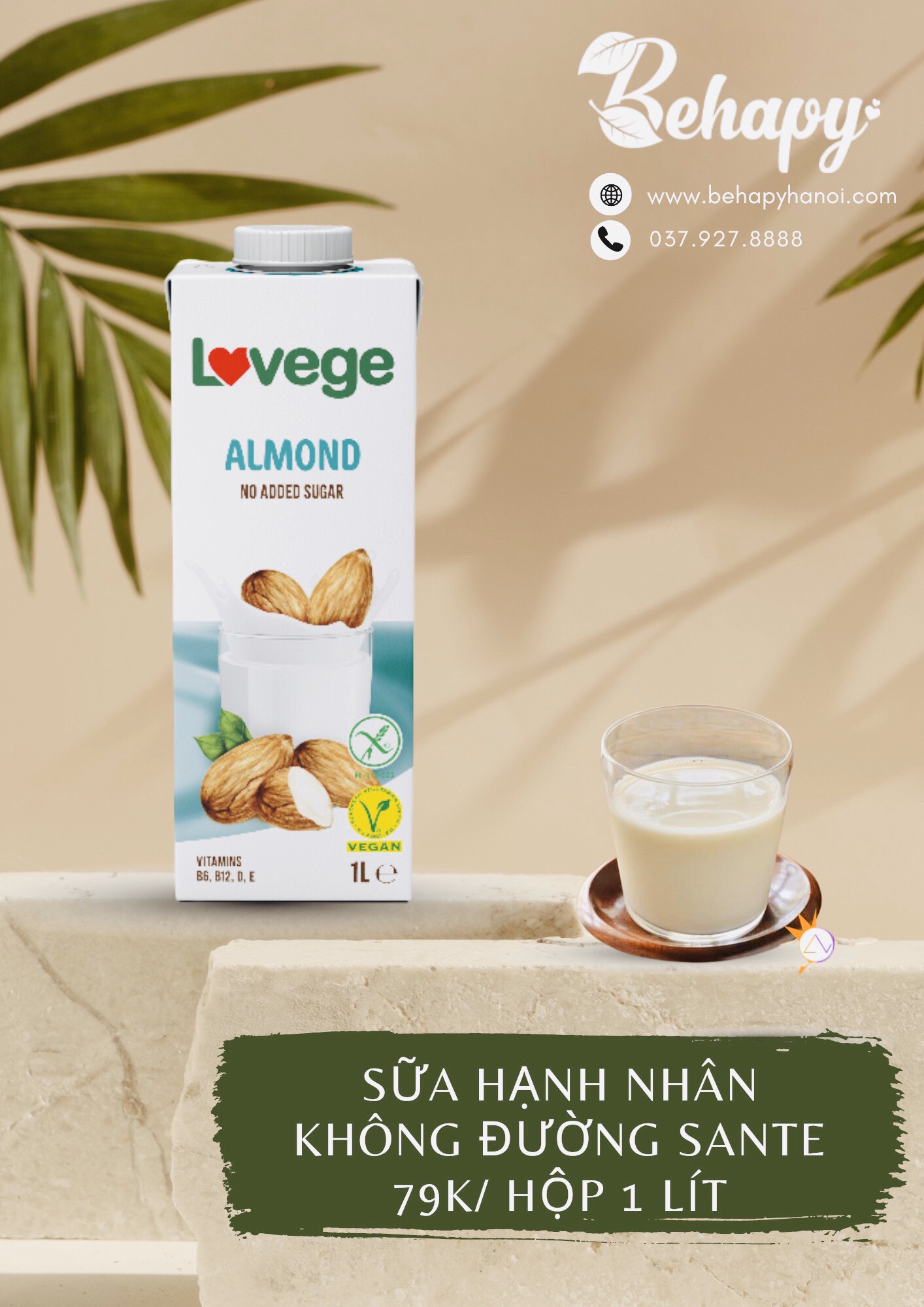 Sữa hạnh nhân không đường Sante