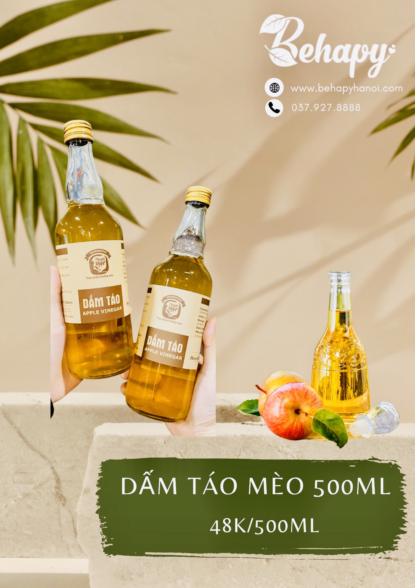 Giấm táo mèo Homefood 500ml