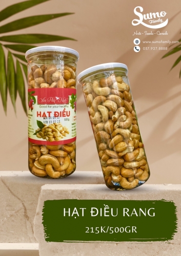 Hạt điều rang mộc không vỏ Bình Phước 500gr