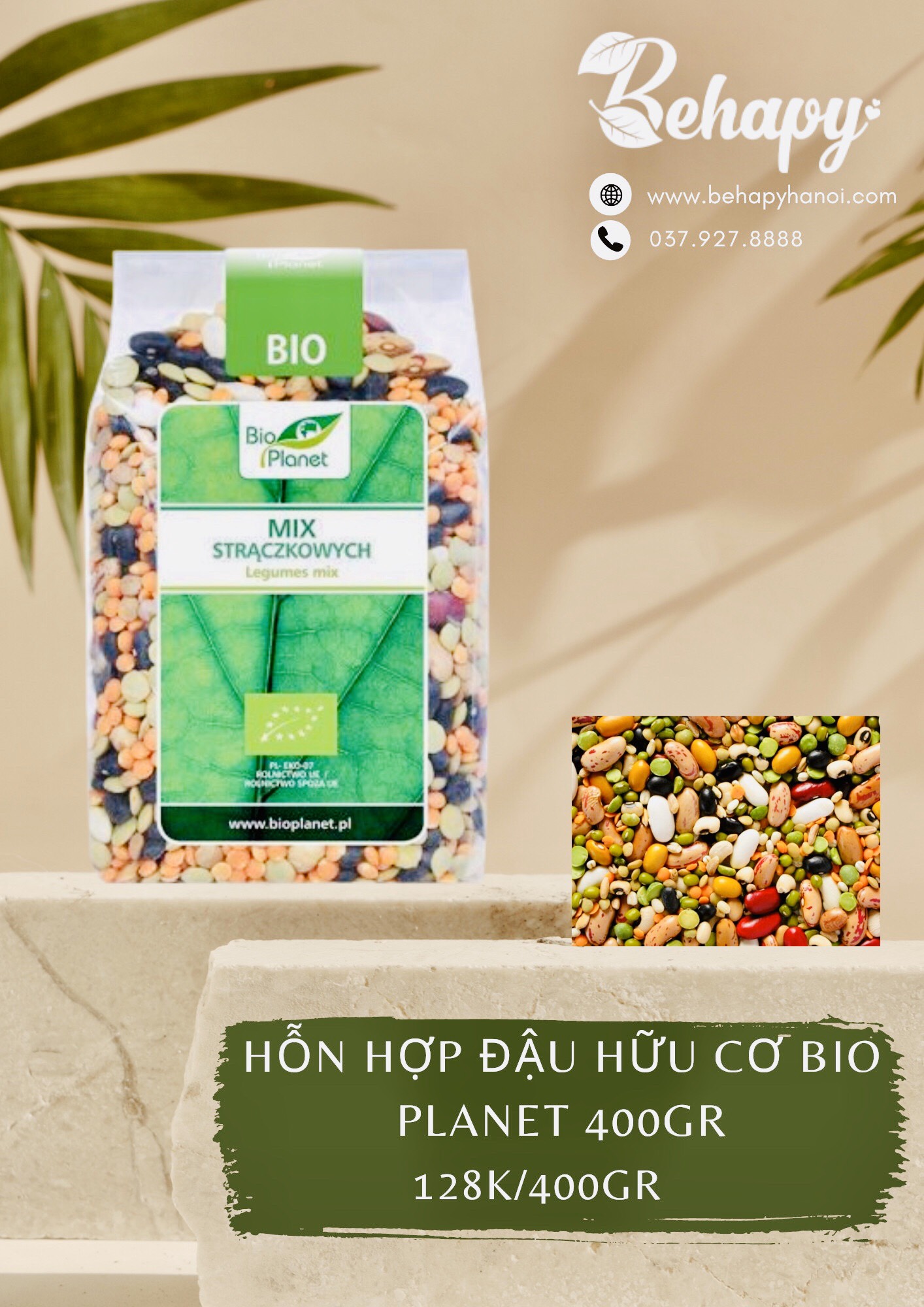 Hỗn hợp đậu hữu cơ Bio Planet 400gr