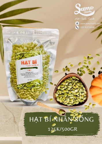 Hạt bí nhân Ấn Độ sống 500g