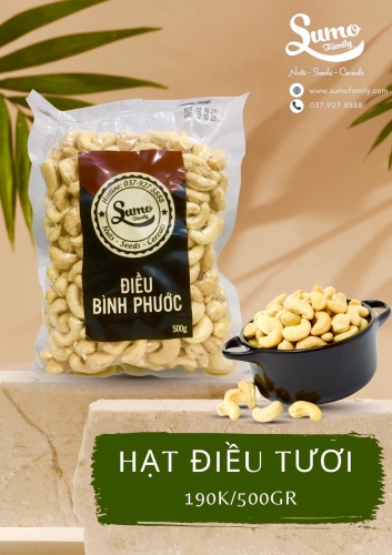 Hạt điều tươi Bình Phước loại đặc biệt 500gr