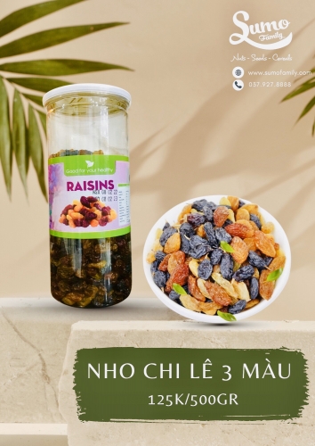 Hộp nho 3 màu Chile 500gr