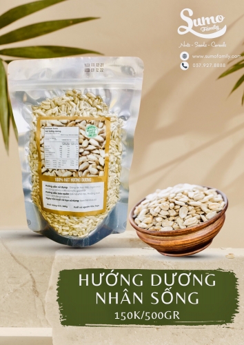 Hạt hướng dương nhân sống 500gr