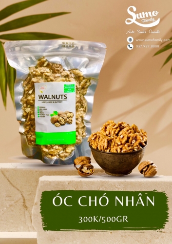Nhân óc chó (trắng) Mỹ 500g