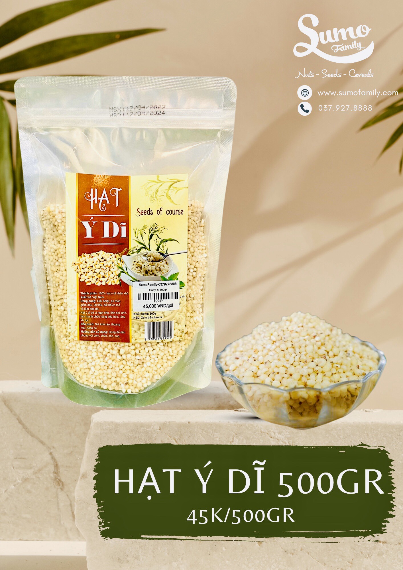 Hạt ý dĩ 500gr