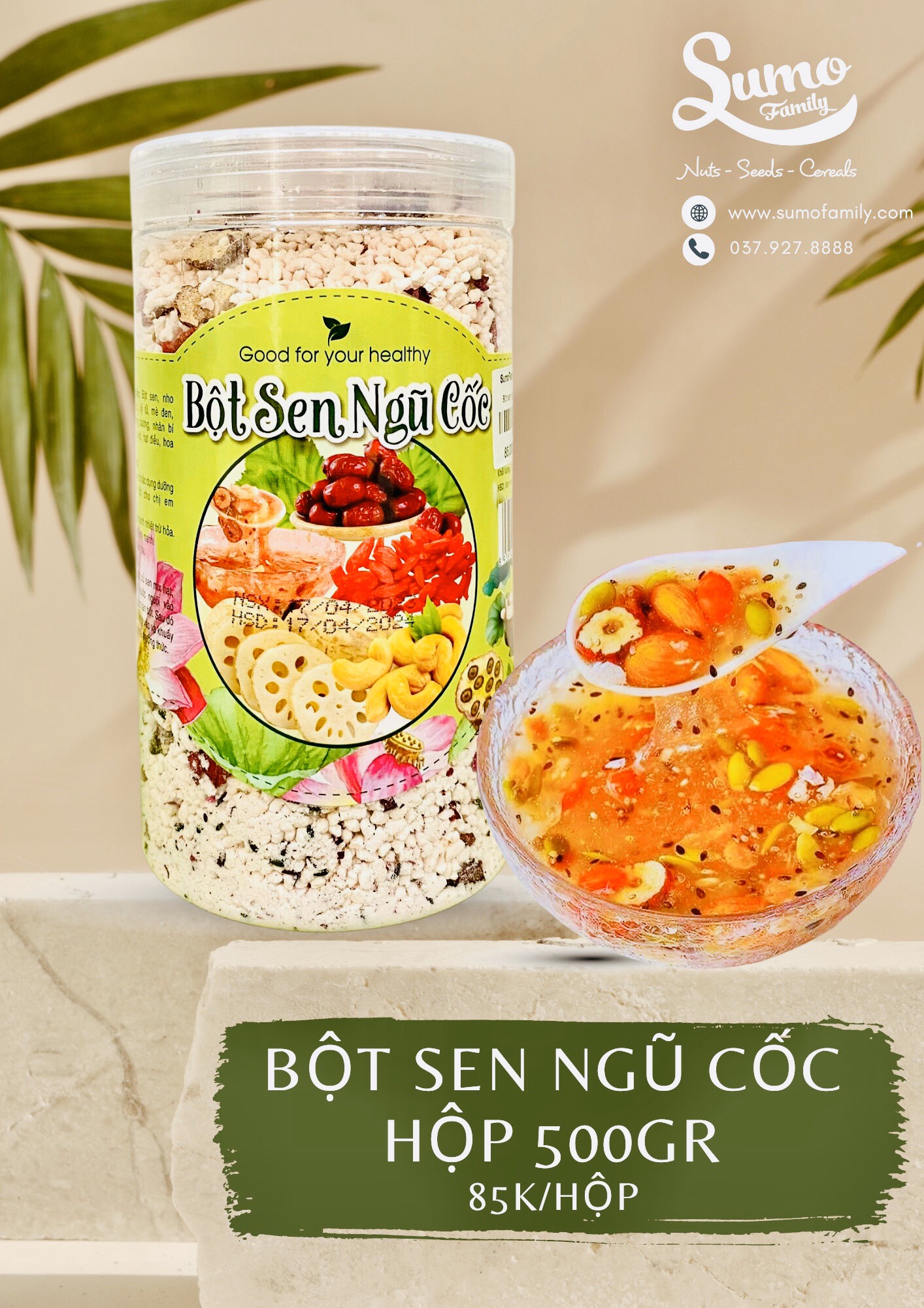 Bột sen ngũ cốc hộp 500gr
