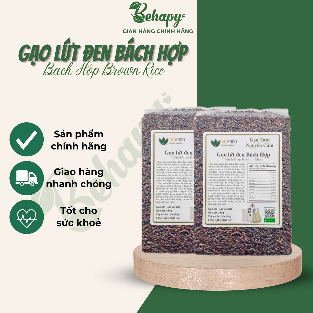 Gạo lứt đen bách hợp 1kg