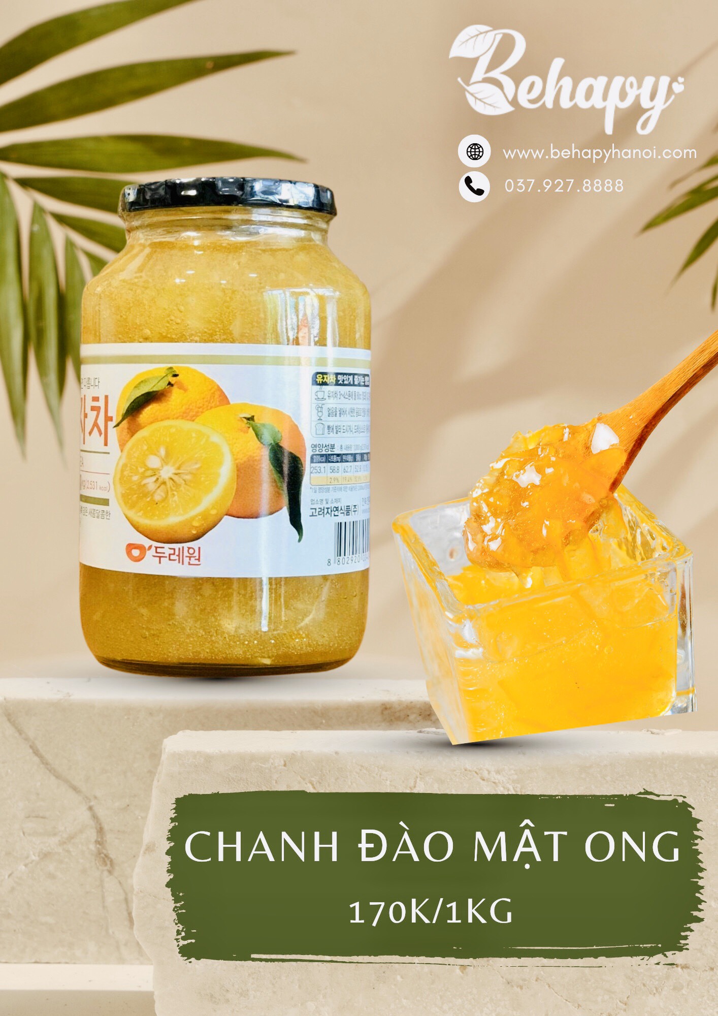 Mật ong chanh đào Hàn Quốc 1kg