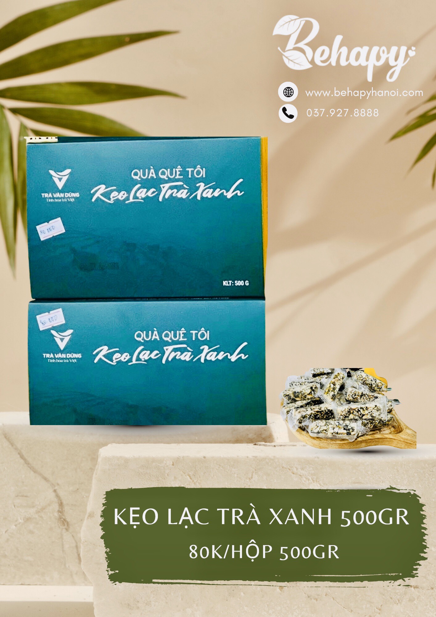 Kẹo lạc trà xanh 500gr