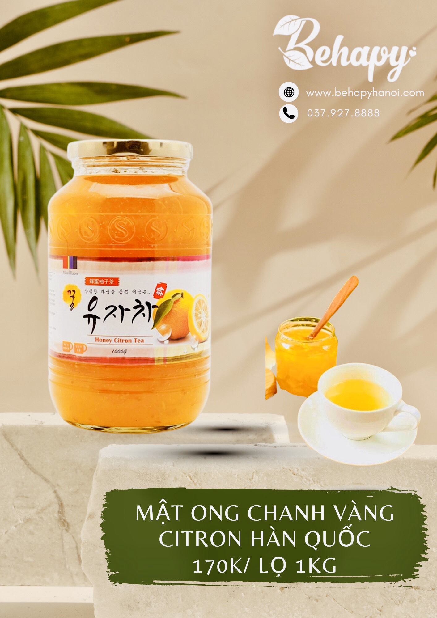 Mật ong chanh vàng Citron Honey Hàn Quốc 1kg