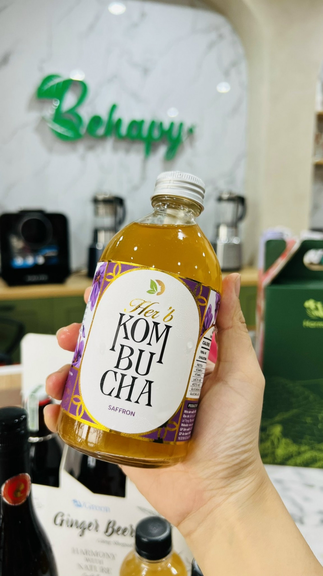 Trà Kombucha Her'b Saffron VGreen 350ml